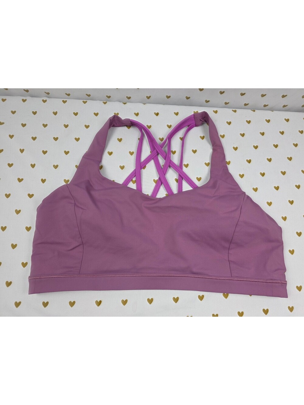 Lululemon Free To Be Wild Bra Mauve Pink Strappy Yoga Sports Bra Size 12